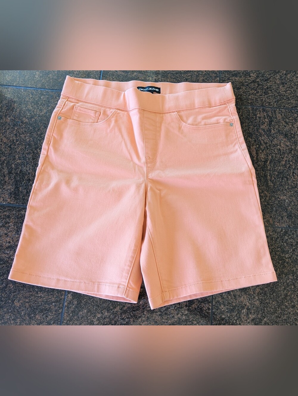 DKNY Jeans Peach-Coral Stretch Bermuda Shorts